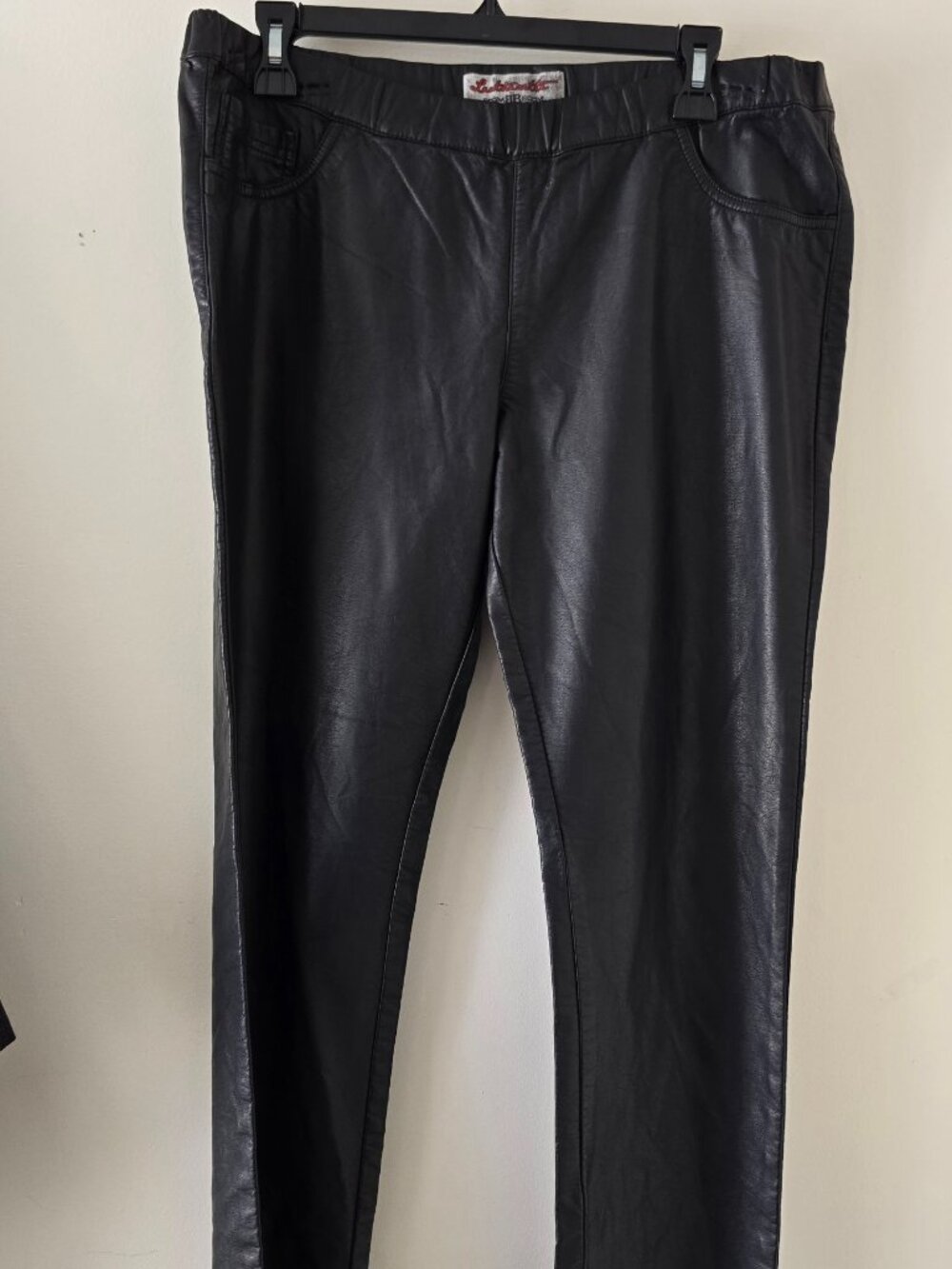 Leatherette Black Pants by Boom Boom Size 15